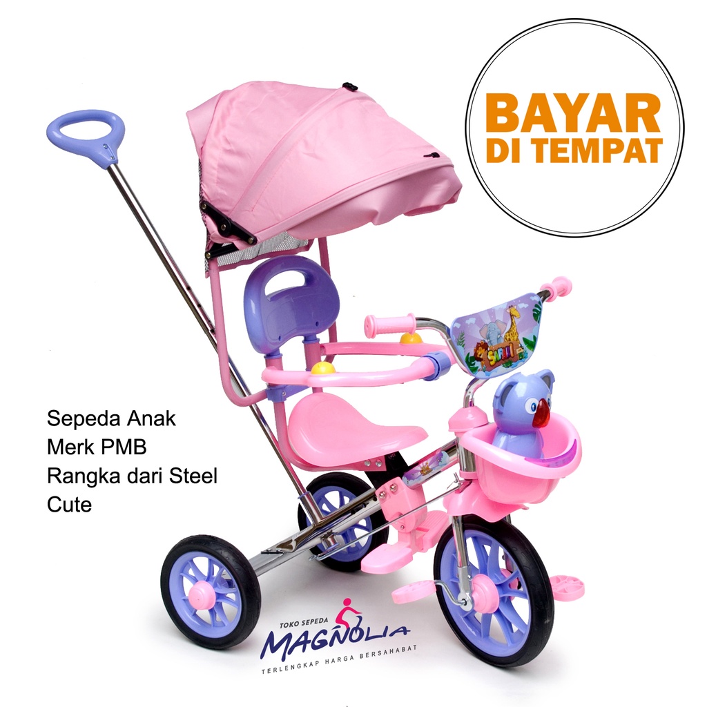 Sepeda Roda Tiga Sepeda BMX PMB Sepeda Anak Cewek 2-3 Tahun Mainan Anak