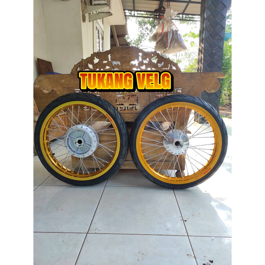 Velg jari jari Verza tapak lebar 185/215 full set plus ban