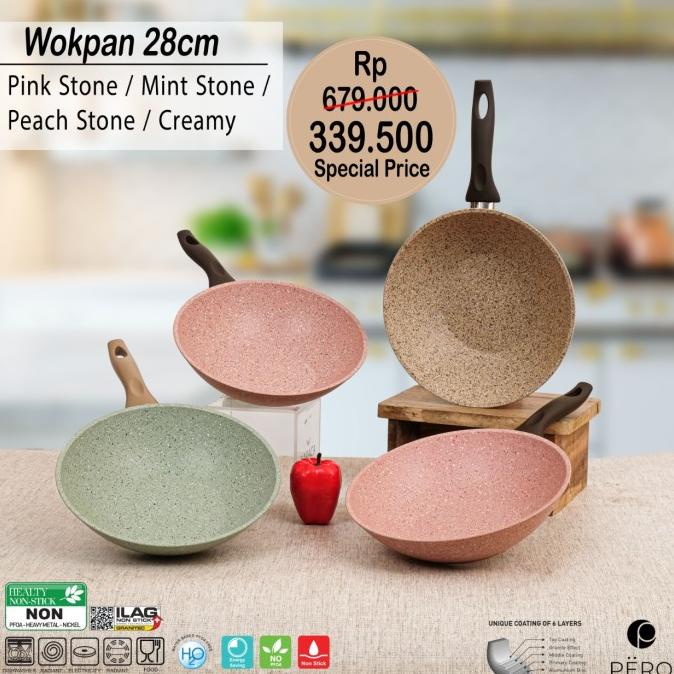 PERO WOK PAN 28CM BROWN HANDLE