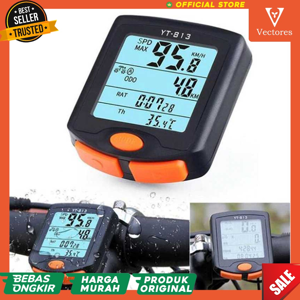 [ORIGINAL] Speedometer Spedometer Sepeda Bike Bicycle Gunung Sport Wired Odometer LED Waterproof Tahan Air Aksesoris Murah Terbaru