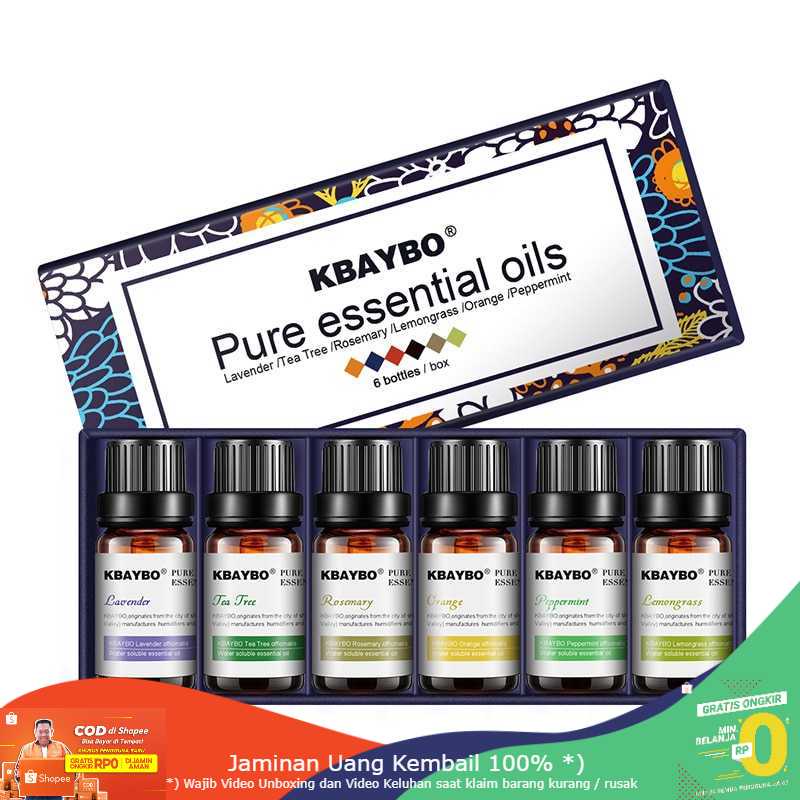 (BISA COD) RVOSTR KBAYBO Pure Essential Oils Minyak Aromatherapy 10ml 6PCS - K-E2