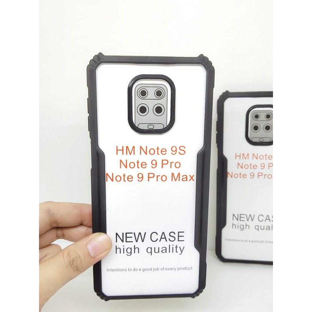 Anti Shocking Redmi Note 9 Pro 6.67 Inch Hardcase Fusion List Hitam Acrylic Case