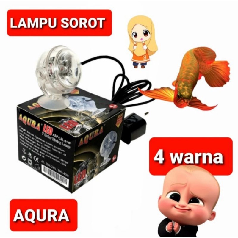 AQURA ASP LSL 01W LAMPU SOROT AQUARIUM KOLAM AIR TERJUN