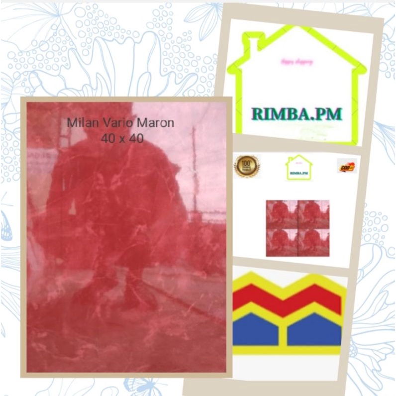 Kramik Lantai 40 x 40 Milan Vario Series Maroon