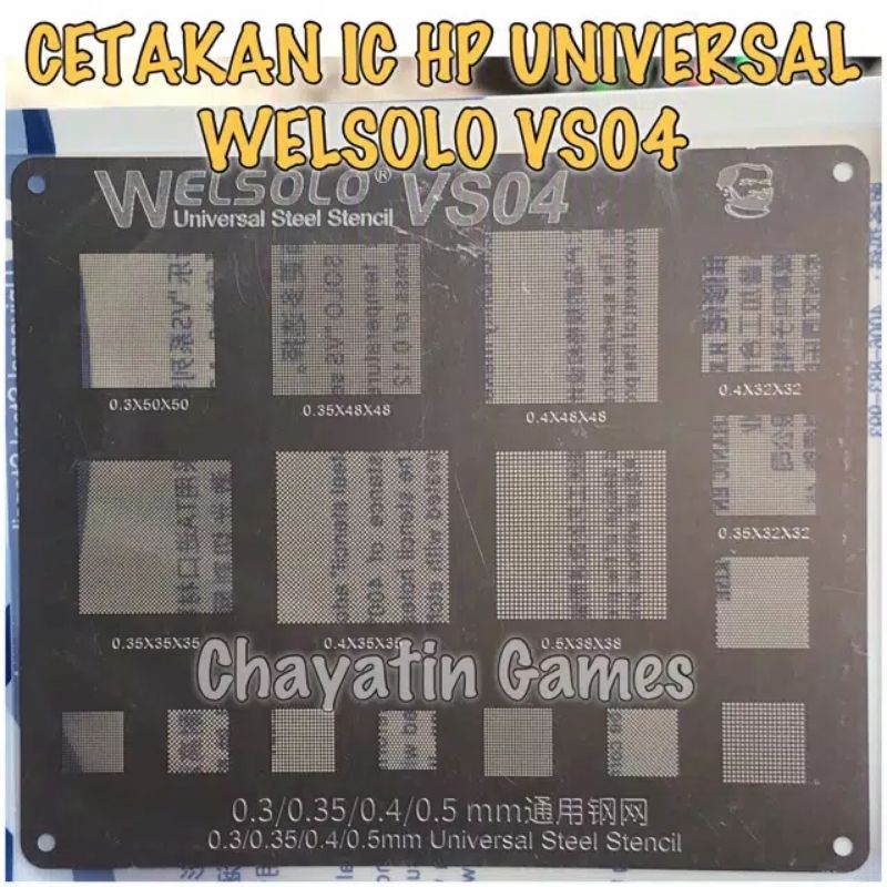 CETAKAN IC HP PONSEL UNIVERSAL WELSOLO - PLAT CETAKAN IC HP UNIVERSAL