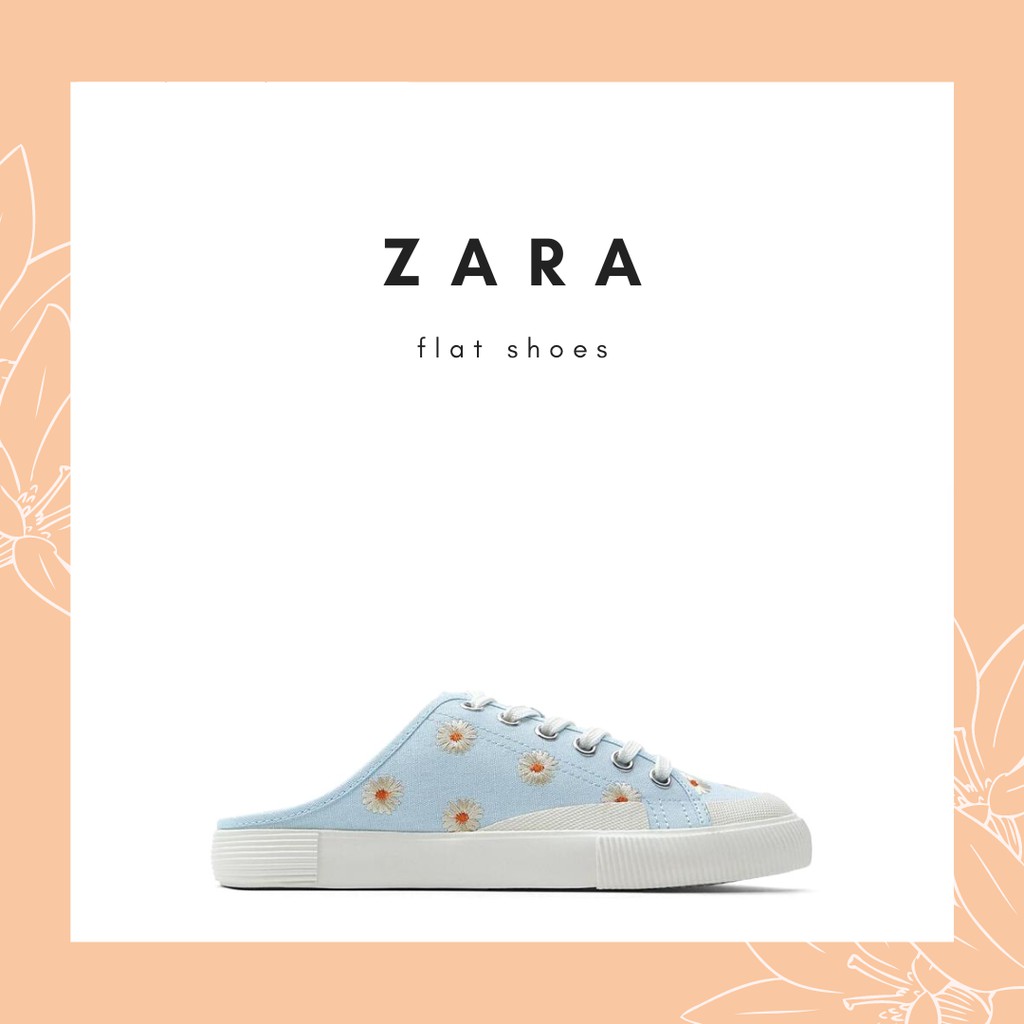 SEPATU WANITA SELOP ZS-704 SNEAKERS BORDIR BLUE
