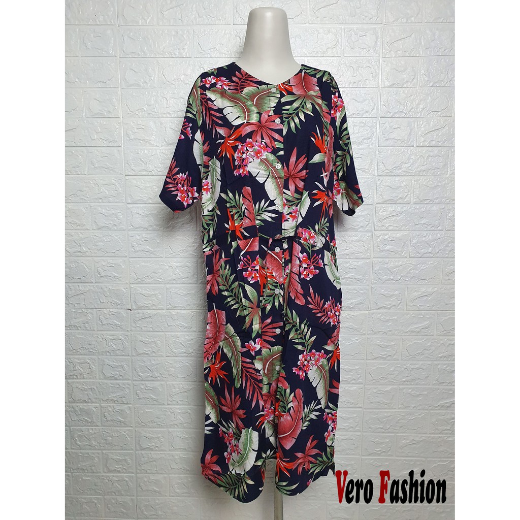 VERO FASHION DASTER BAHAN RAYON TALI PINGGANG ADA SAKU BY AMRO ART D13TGN08-HR
