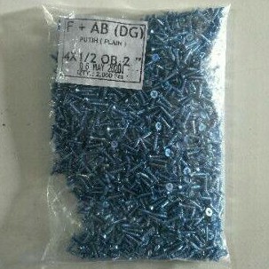 Sekrup F + AB #4 x 1/2" isi 2000 pcs / Sekrup GRC /  Sekrup Gypsum / Sekrup Kayu / Sekrup Kecil / Se
