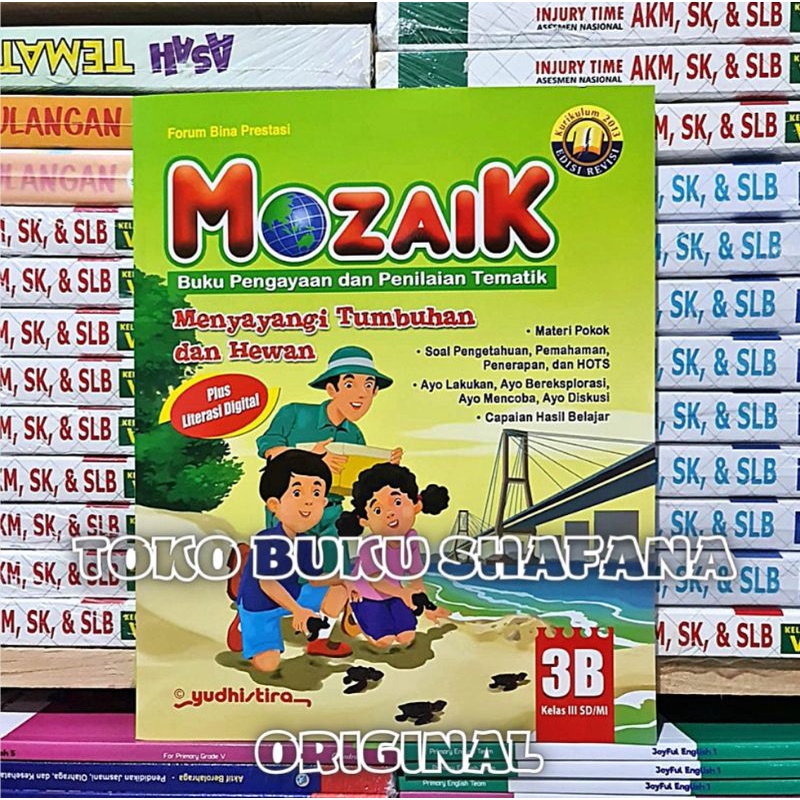 Paket 4 Buku Mozaik 3A 3B 3C 3D Yudhistira Kelas 3 SD K13 Revisi - Pengayaan &amp; Penilaian Tematik