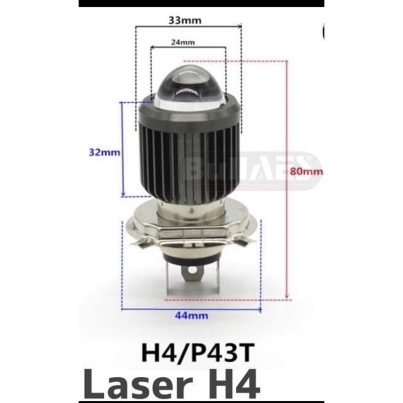 Lampu Utama Mobil Motor H4 Laser Projector 2 Warna Putih Kuning