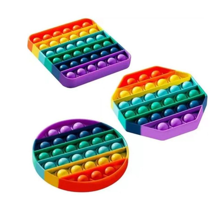 Pop It Fidget Toy Murah Rainbow Mainan Anak Penghilang Stress / Popit mainan Pop It Murah Fidget Pop Its Square Rainbow Multicolor Foxmind Penghilang Stress / Mainan Pop It Rainbow Karakter Fidget Push Pop It Among Us Bulat Pop Its Mainan Anak