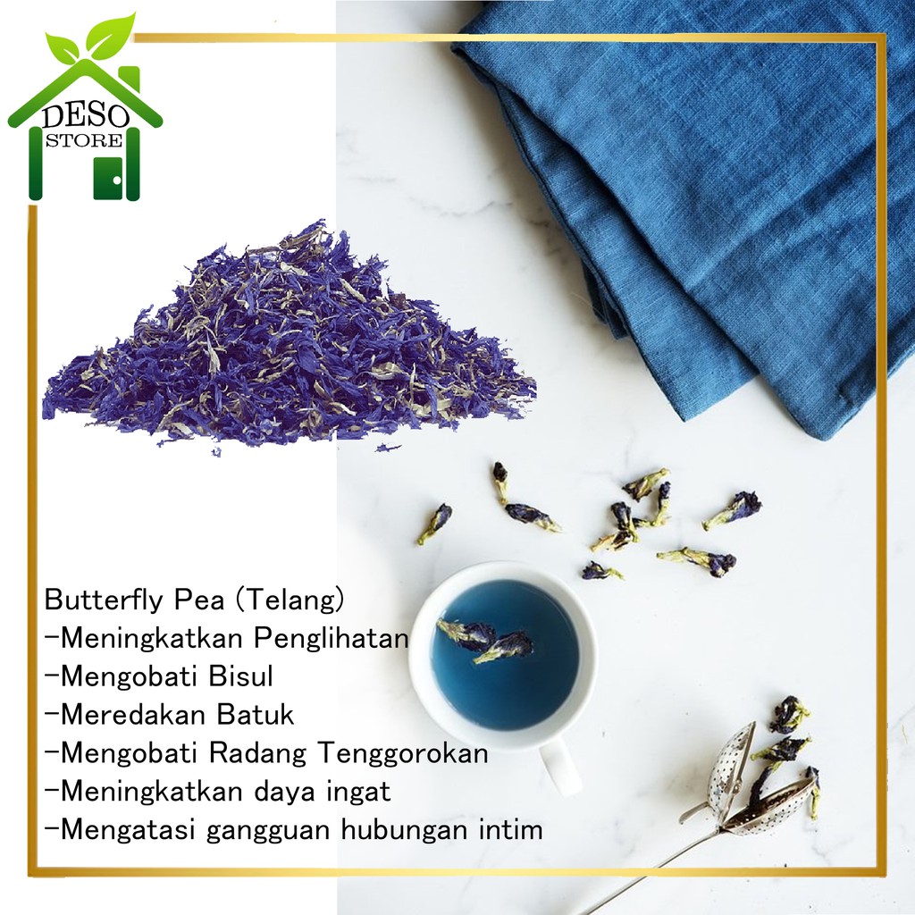

Teh Bunga Telang / Flower Tea Butterfly Pea / Minuman Herbal Sehat instant