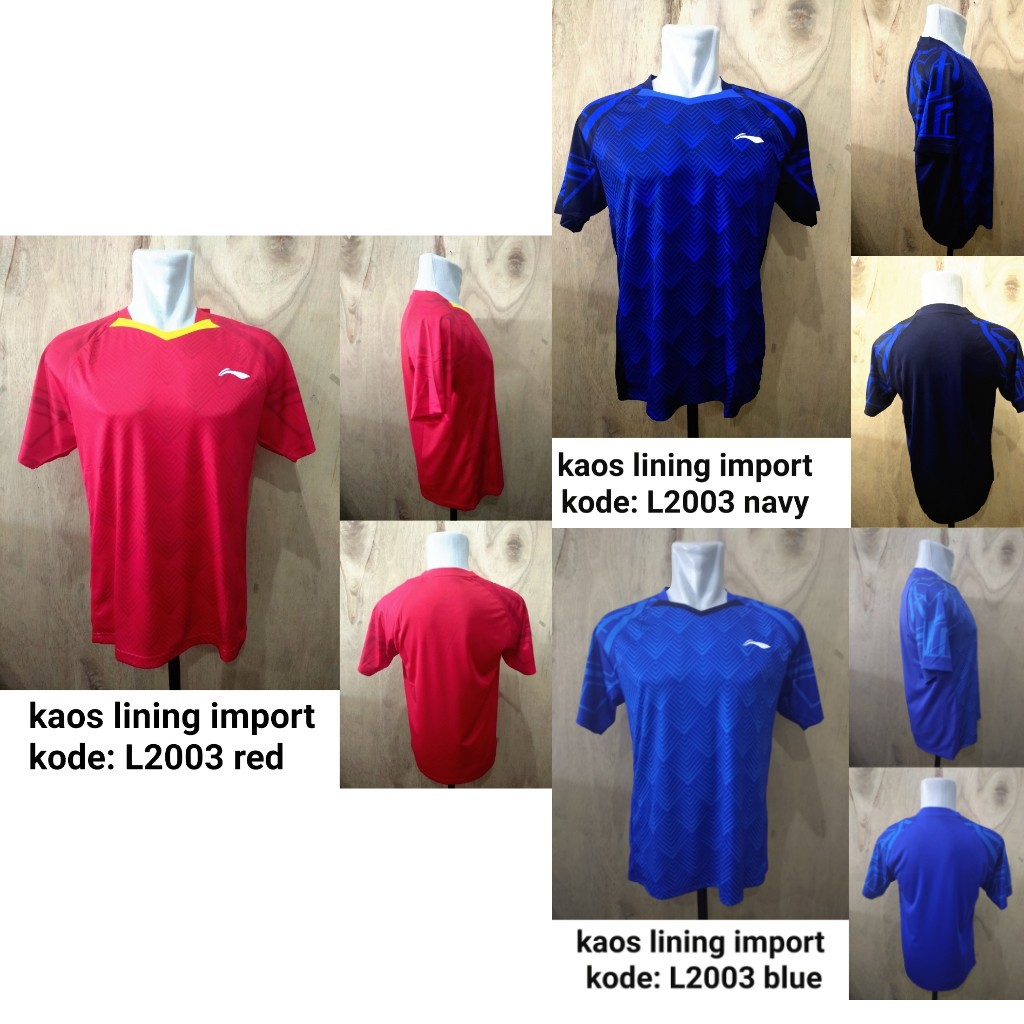 Baju badminton Lining 2003 kaos badminton lining baju lining import  Freeongkir
