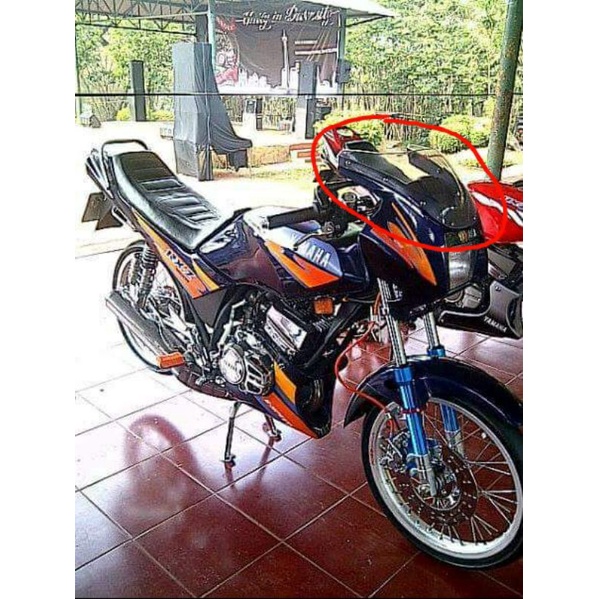 Windshield winsil visor kaca mika transparant batok kepala cover lampu depan yamaha Rz135 Rxz energy