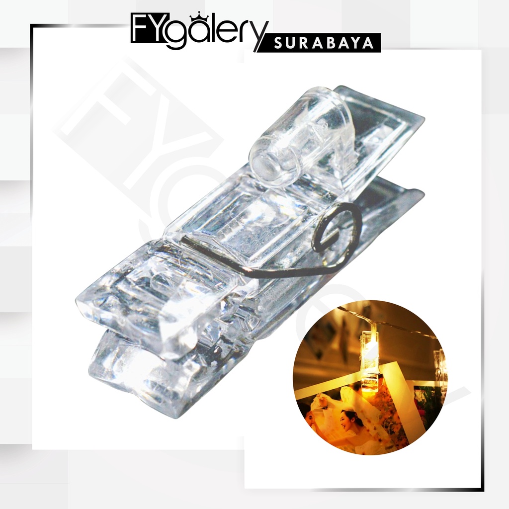 Jepit Tumblr Transparan Klip Foto Mini Lampu Tumbler Akrilik Clip Photo S1147