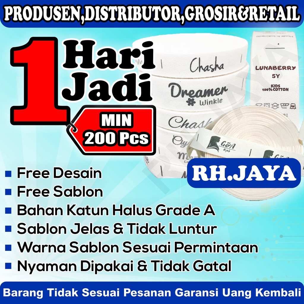 

Label Katun / Label Hijab / Label baju / Label Pakaian / Label Konveksi Sablon Custom