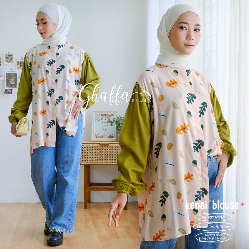 KENAI BLOUSE BY GHAFFA THE LABEL / BLOUSE MOTIF WANITA MUSLIMAH