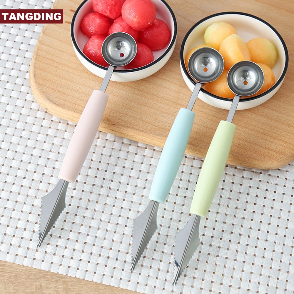 【COD Tangding】1PC Stainless Steel Fruit Digger To Cut Watermelon Artifact Fruit Ball Digger Ice Cream Round Spoon Cut Fruit Segmentation Carving Knife