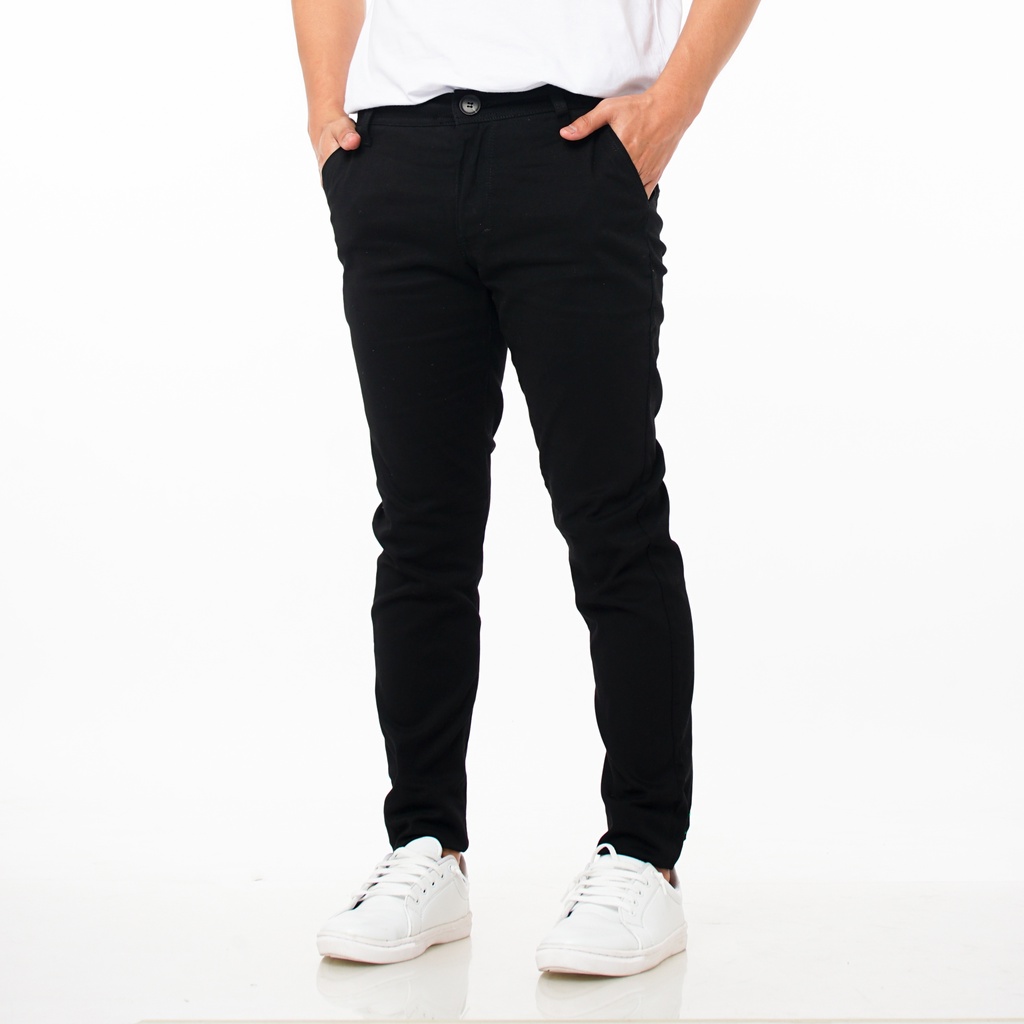 SANVANINA Celana Panjang Chino Hitam Slim Fit | Tailor Chino Black Pants H-036