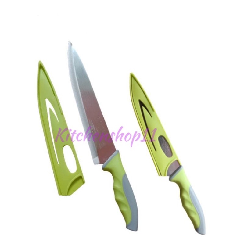 Pisau Dapur Plus Sarung Chef Knife Premium Stainless Steel tajam 16 cm 21 cm