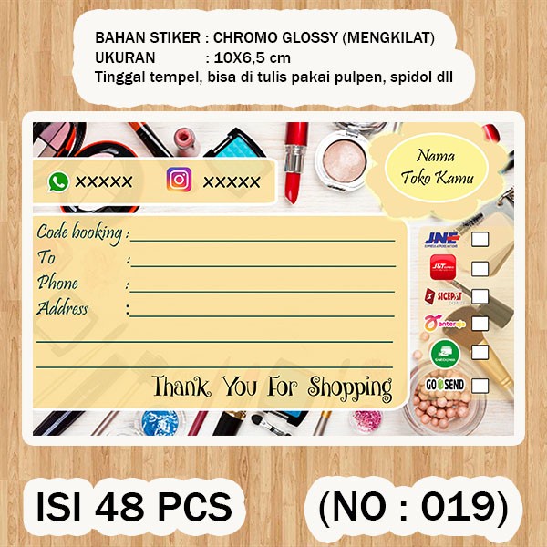 

( STIKER PENGIRIMAN ) Shipping label ( /pack isi 48pcs no.19 )
