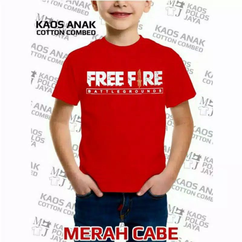 kaos anak kekinian/motif free fire/kaos distro anak