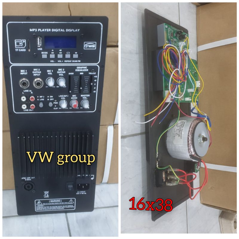 Jual mesin kit power kit aktif 500 Watt 16x38 USB BLUETOOTH import