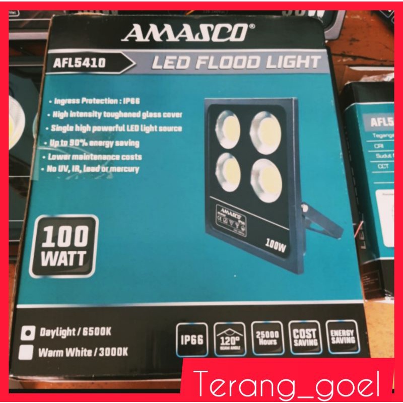 AMASCO FLOOD LIGHT 100 WATT/KAP LAMPU SOROT LED 100 WATT/LAMPU TEMBAK COB 100 WATT / LAMPU SOROT LED COB