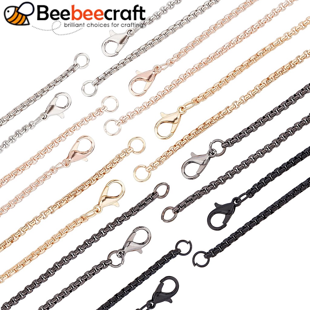 6 New Chains With Lobster Clasps Necklaces Gold Plated 42cm 