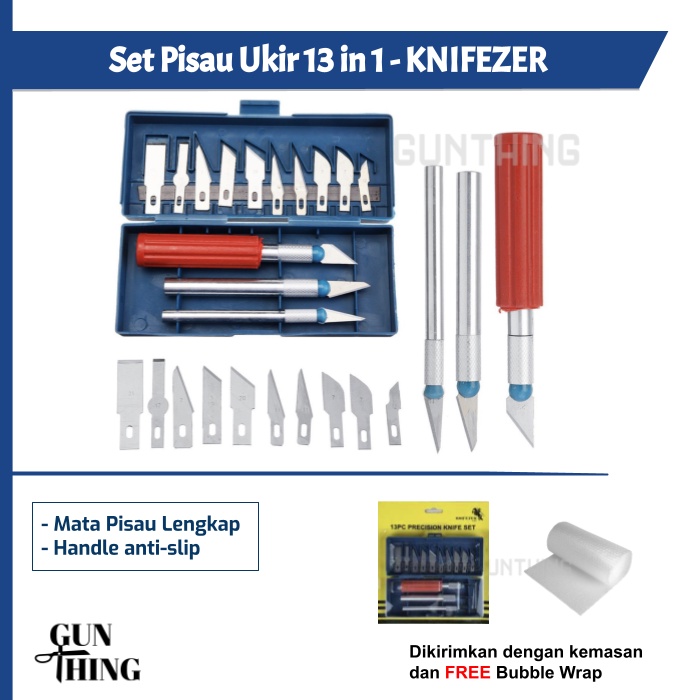 Set Pisau Ukir / Set Pisau Pahat 13 in 1 - KNIFEZER - Pisau Seni