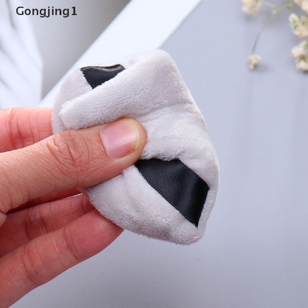 Gongjing1 Spons Puff Makeup mini Bentuk Segitiga Bahan Katun Velvet Satin