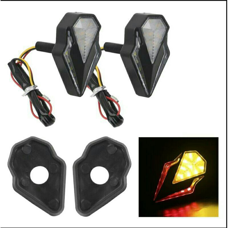 Sen Tempel Lampu Sen Tempel Running New Segi 3 Universal R15,Cbr150r,Gsx,R25,Ninja150,Ninja 250