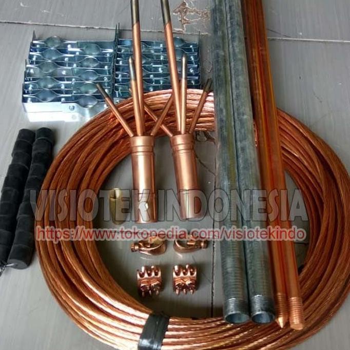 Paket Hemat Anti Petir Trisula Aluminium / Paket Penangkal Petir Rumah