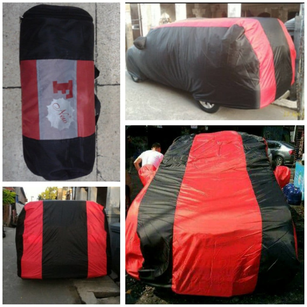 Body Cover Alphard Hitam Lis Merah Sarung Mobil Selimut