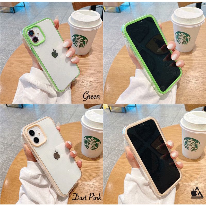 Soft Case Bemper Candy Bening iPhone 6 6+ 7 7+ 8 8+ SE 2 XR X XS MAX 11 11 PRO MAX 12 12 PRO MAX With Frame Camera Pelindung Kamera Softcase Silikon Jelly Clear Cover Bukan Hardcase Silicone