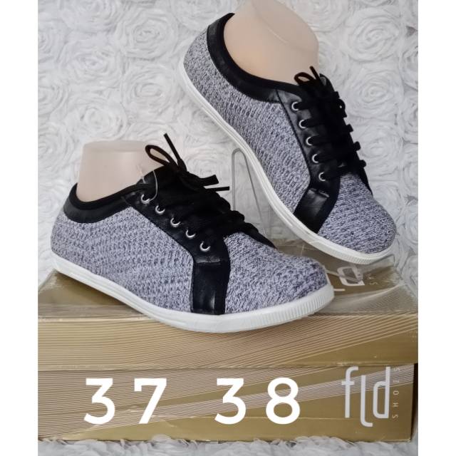 Fladeo 37  sepatu sneakers wanita remaja perempuan putih
