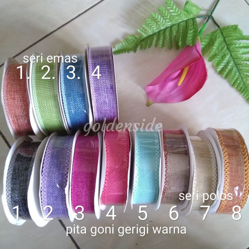 Pita Goni Gerigi warna lebar 2.5cm per yard