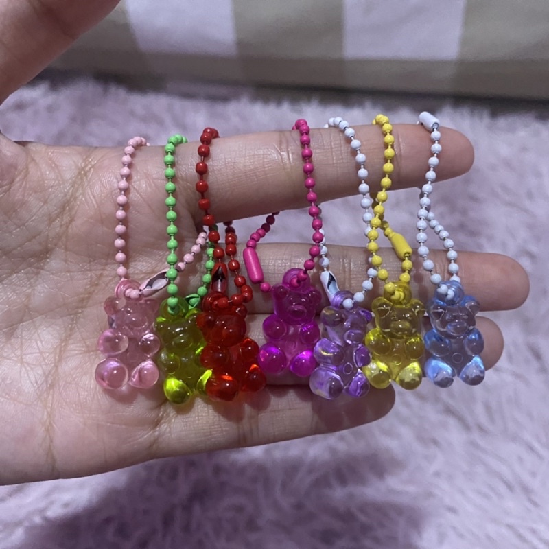 (itspico) Gantungan Gummy bear plain/ Keychain Keyring (MIN BELI 2 ) gummy bear beruang yuppy Photo album kolbuk  murah