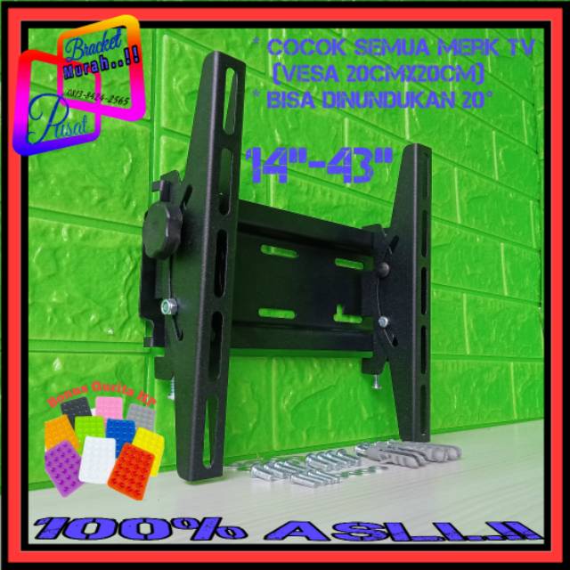 Bracket Monitor Bracket Tv 14&quot; up to 43&quot; Universal All series TV TERMURAH!!