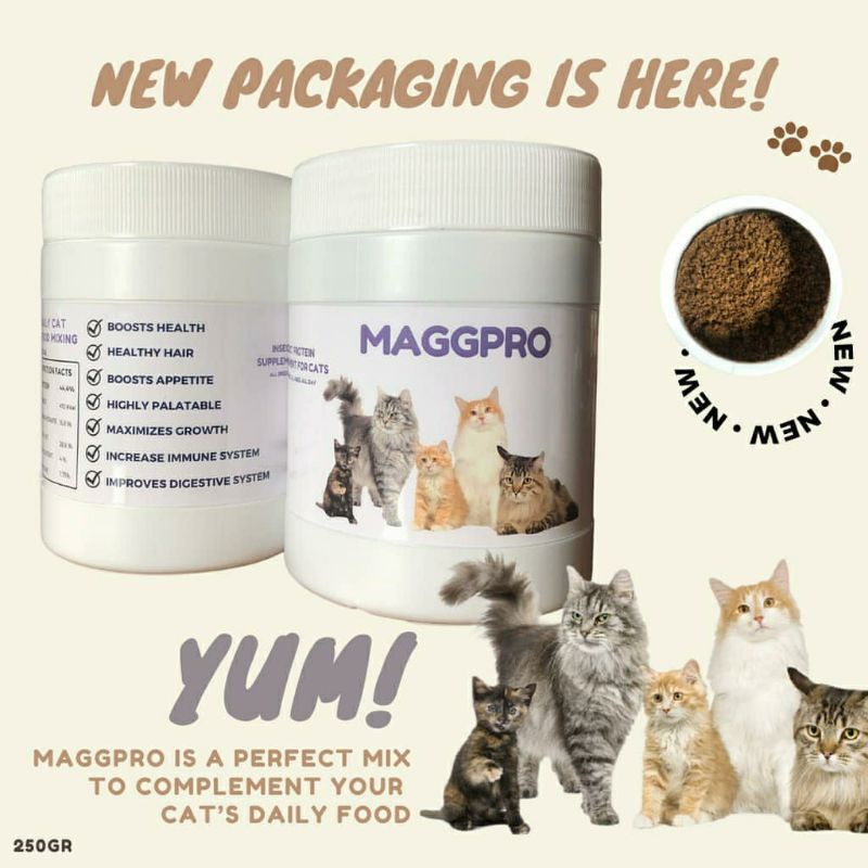 Maggpro suplemen cat food mixing-supelmen protein kucing 250g