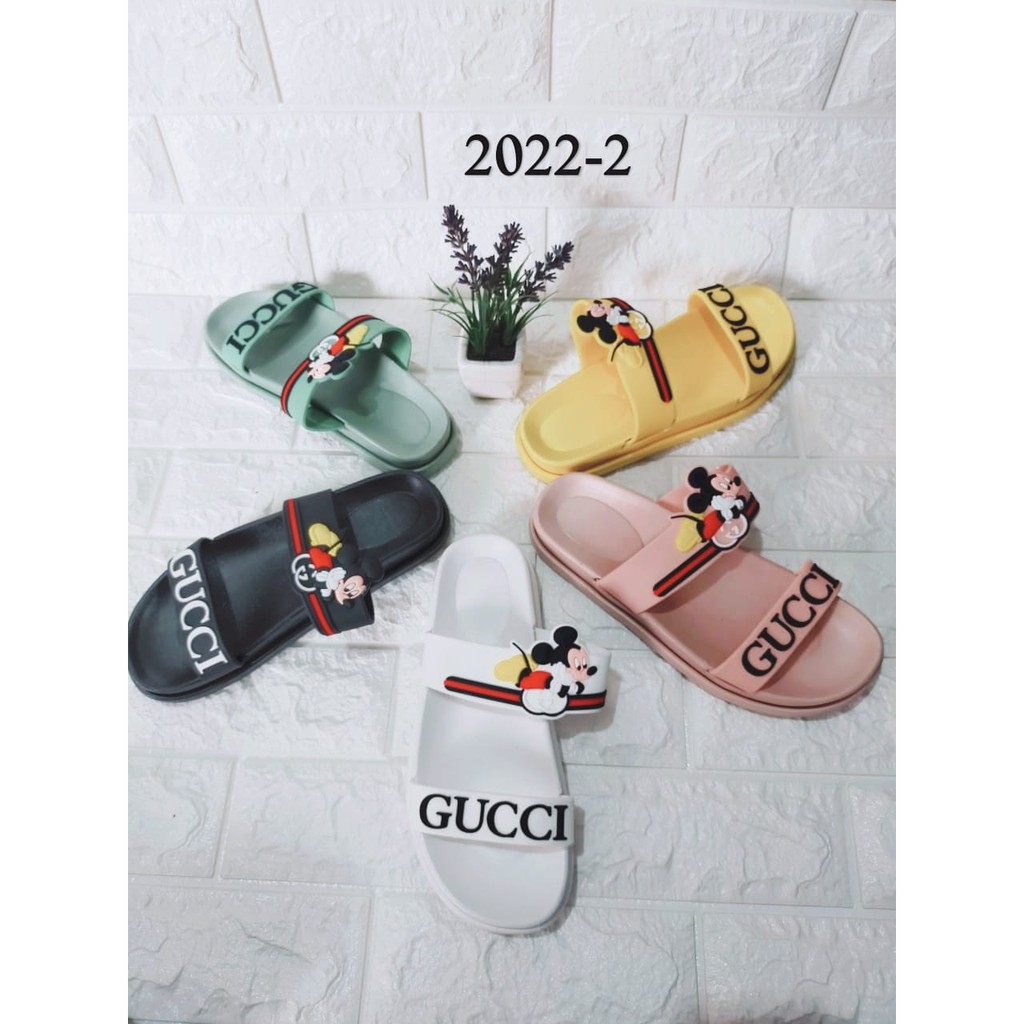 Sendal Mickey Mouse Wanita 2022-2 Jelly Import Tebal GC Sandal Selop Strip 2