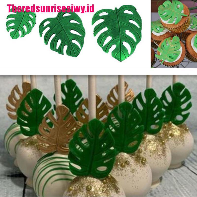 Cetakan Adonan Kue Fondant Desain Dedaunan Monstera Bahan Silikon