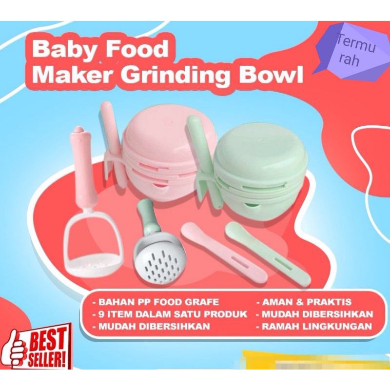 Food Maker 1 Alat Pembuat Mpasi 10 in 1 | Grinding Bowl