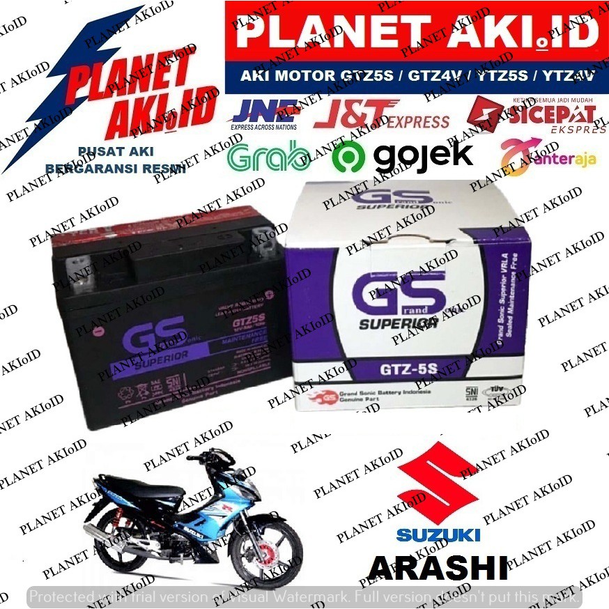 Aki Motor Suzuki Arashi GTZ5S Accu Kering MF