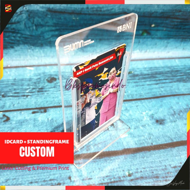 

Standing acrylic card, Frame Akrilik dan Box untuk Gift souvenir Kartu Idcard