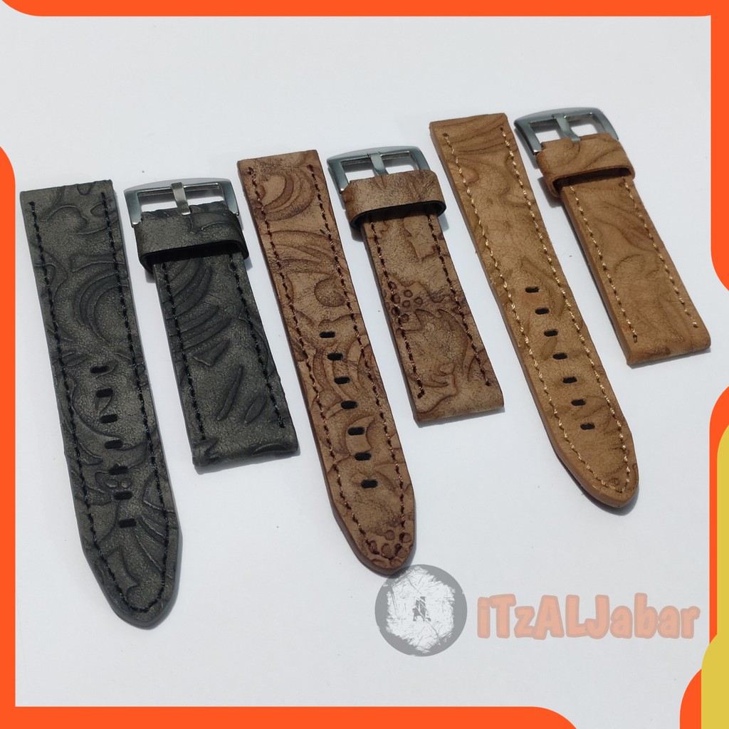 Tali jam tangan kulit leather strap Tali jam kulit 22mm 24mm KSHMM