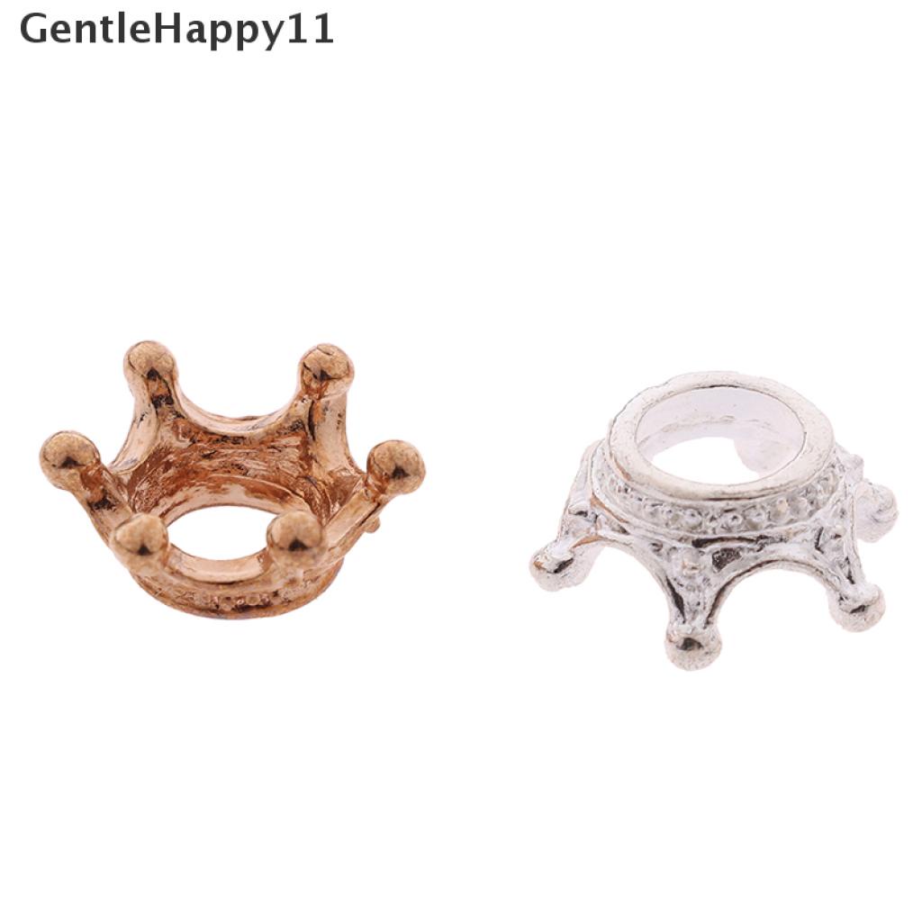 Gentlehappy 2pcs / Set Mainan Miniatur Mahkota Metal Skala 1: 12 Untuk Aksesoris Rumah Boneka