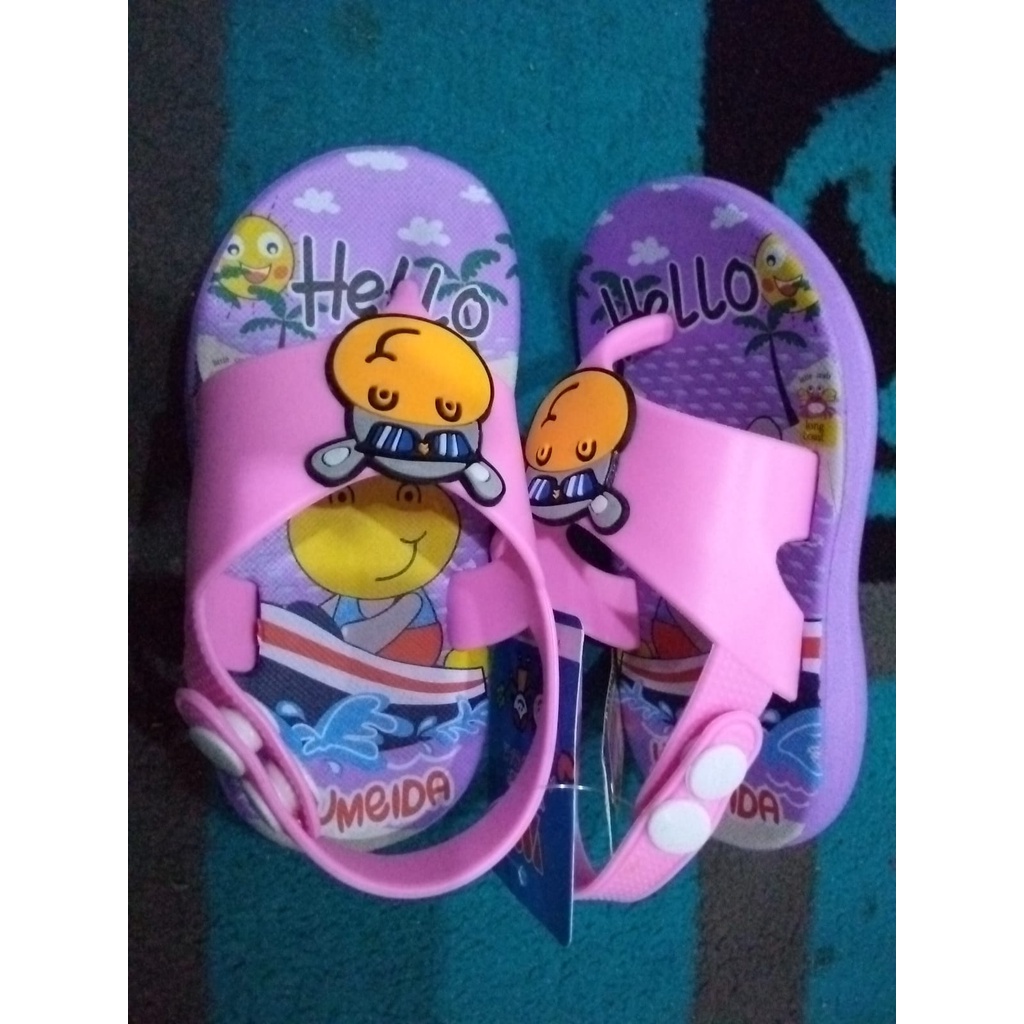 sandal jepit tali belakang baby yumeida A 21102 XS 18-23/sandal hippo anak sandal karakter sandal bayi sandal lucu