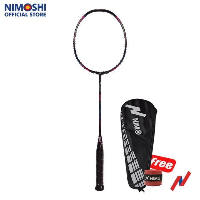 NIMO Raket Badminton PASSION 100 Blue Purple + GRATIS Tas dan Grip