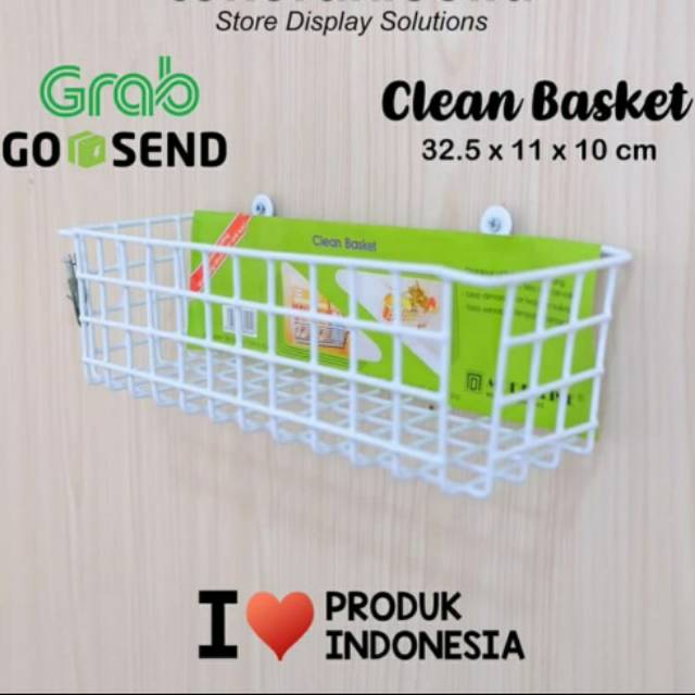 Rak keranjang bumbu dapur anti karat serbaguna 32.5 x 11 x 10 - clean basket